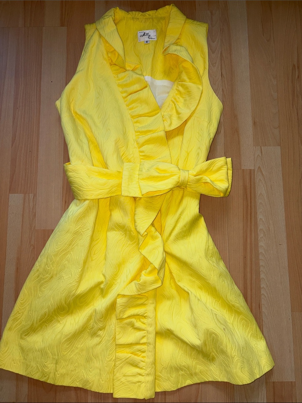 Milly of New York Chartreuse Textured Fabric Dress